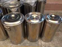 不锈钢高身汤桶带盖圆桶提水桶提桶加厚白钢汤桶22cm高45cm奶茶桶
