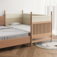 儿童床拼接床实木男女孩婴儿床拼接大床带护栏加宽边床宝宝单人床