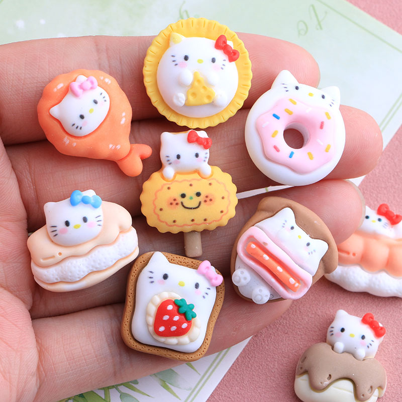 Cat Series Cake Cream Glue DIY Simulation Candy Toy Resin Jewelry Accessories Phone Case Material Decoration Ornaments