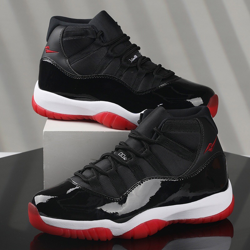正品头层牛皮aj11大魔王高帮篮球鞋莆田鞋运动跑步鞋康扣乔aj男鞋