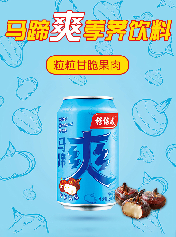 杨协成马蹄爽300ml*24罐 果肉饮料荸荠饮料 烧烤火锅夏季清凉爽饮