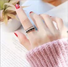 罗马数字双环钛钢戒指ins风时尚可转动网红风情侣男女食指指环