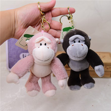 卡通猴子公仔小挂件毛绒玩具钥匙扣情侣生肖猴包包饰品书包挂饰男