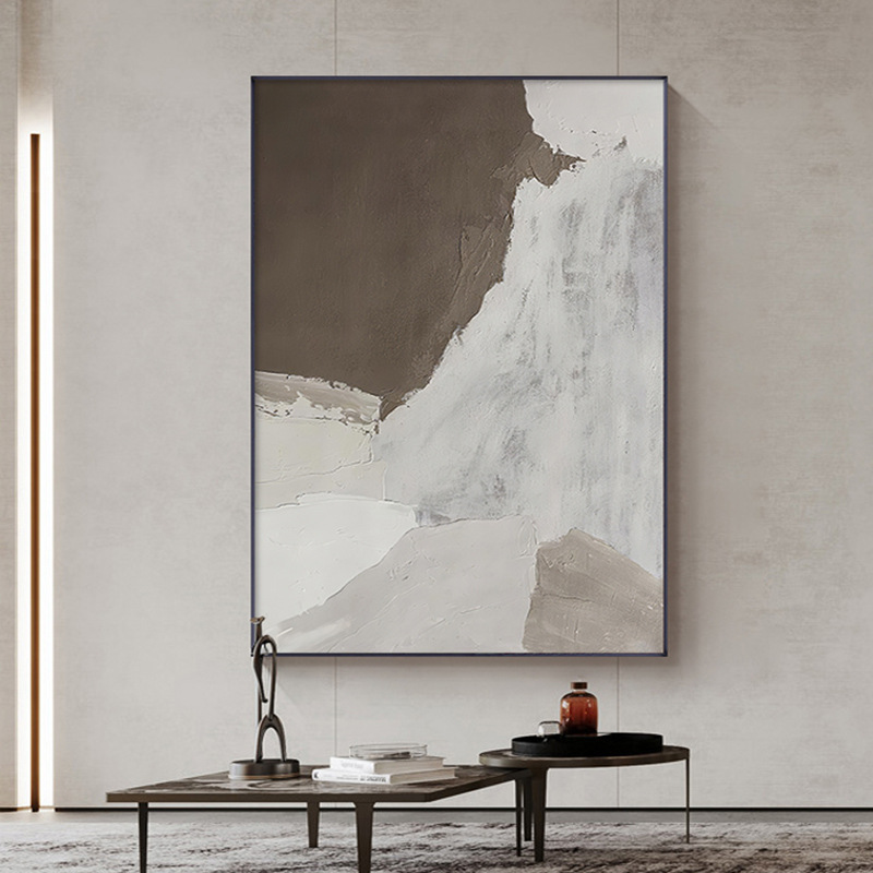 北欧诧寂风客厅装饰画现代简约沙发背景墙挂画抽象大幅落地画壁画