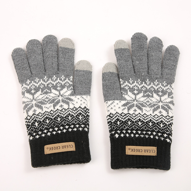 Adult Cashmere Touch Screen Gloves Style Classic Warm Strong Touch Screen Play Mobile Phone Knitted Gloves