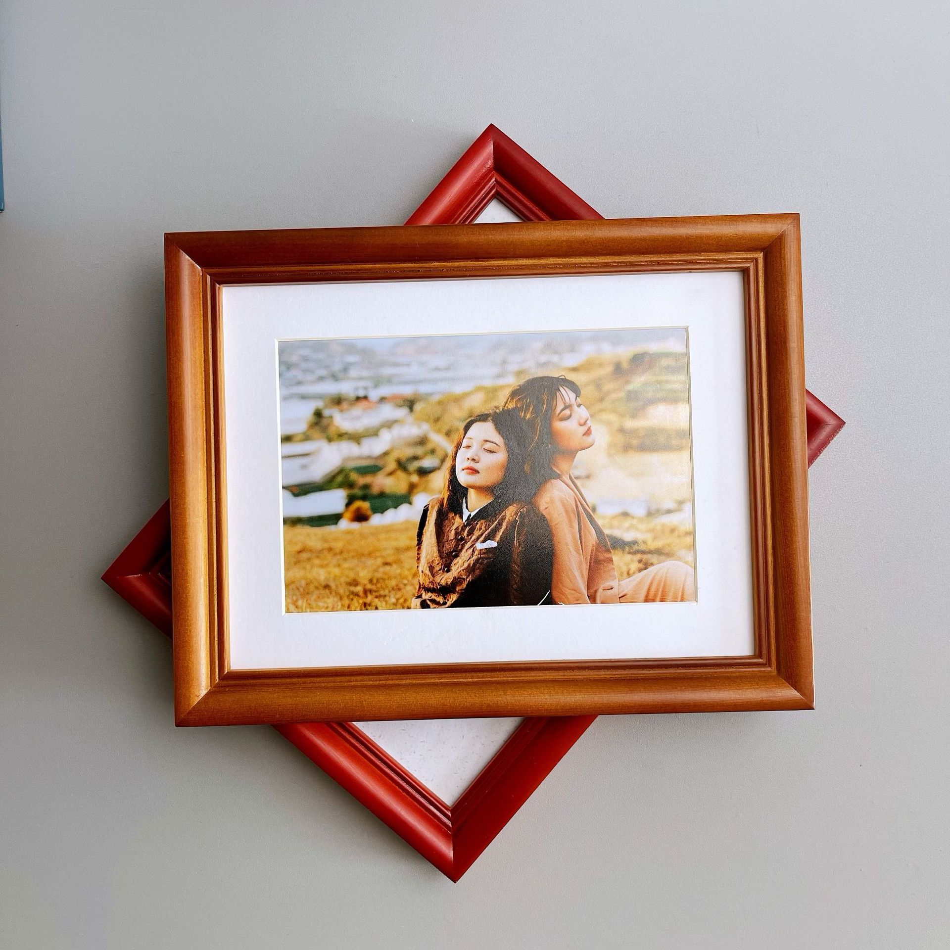 实木挂墙款长方形实木多色相框  创意照片墙木质画框木框装裱照片
