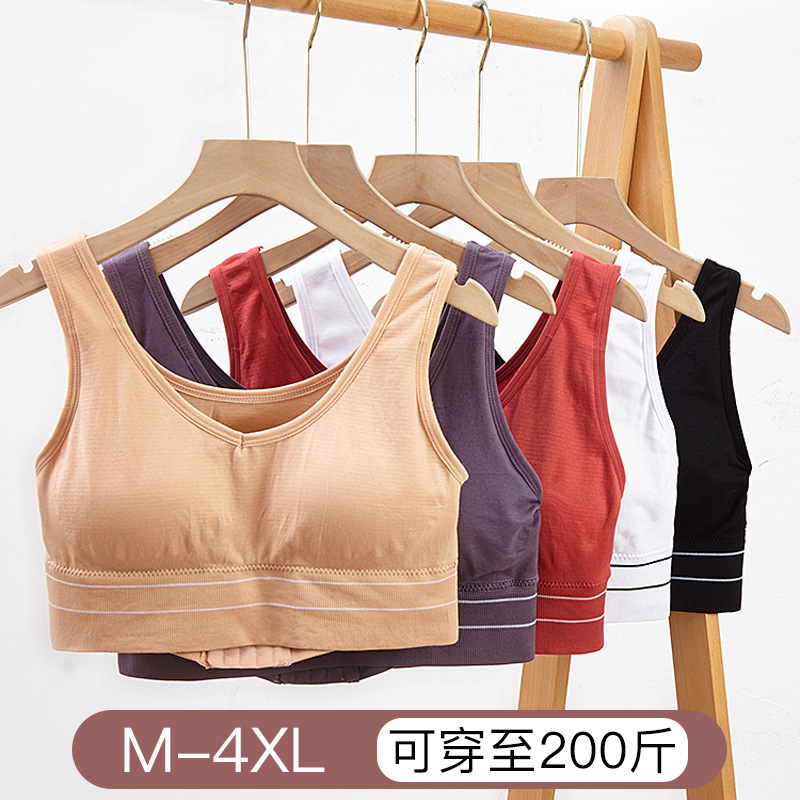 2023 Foreign Trade Wireless Sports Bra Yoga Push up Sleep European American and Korean Bra Adjustable 100.00kg Plump Girls