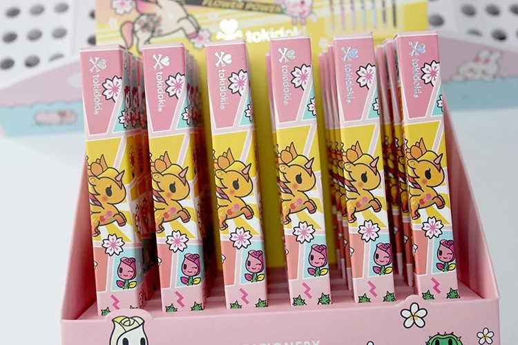 青壹坊文具花花世界独角兽按动可擦笔蓝色黑色ema0092中性笔盲盒