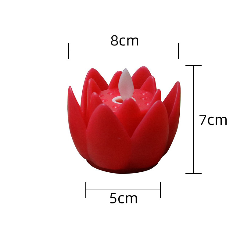 Electronic Candle Plastic Lotus Ornaments Simulation Swing Led Electronic Candle Light Changming Lotus Lamp Color Light