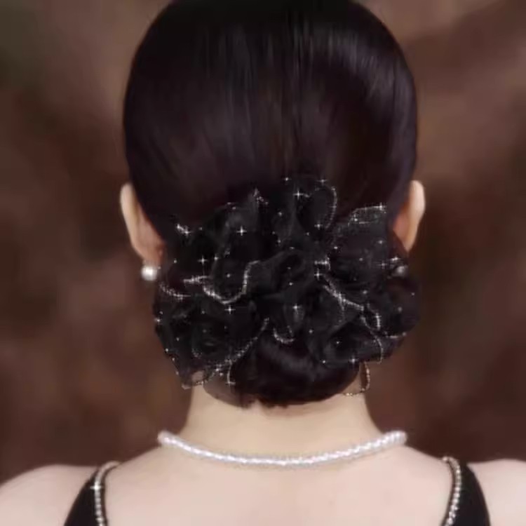 Korean Style Starry Hair Band Elegant High Elastic Updo Hair Rope Rubber Band Simple Graceful Hair Accessories Female Rubber Band Headdress Flower