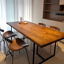 实木餐桌小户型家用松木樱桃木网红日式原木北欧简约风长方形饭桌