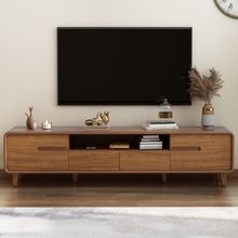 实木框电视柜茶几组合小户型现代简约矮地柜新中式客厅收纳影视柜