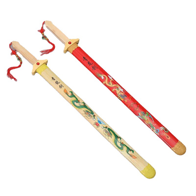 (Sword Collection) Children's Wooden Toy Samurai Sword Sword Qinglong Sword Scenic Area Temple Fair Stall Hot Sale Toys