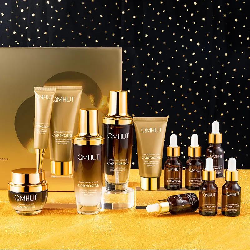 高端护肤品套装抗皱淡化细纹化妆品套盒补水灵芝12件套一件代发