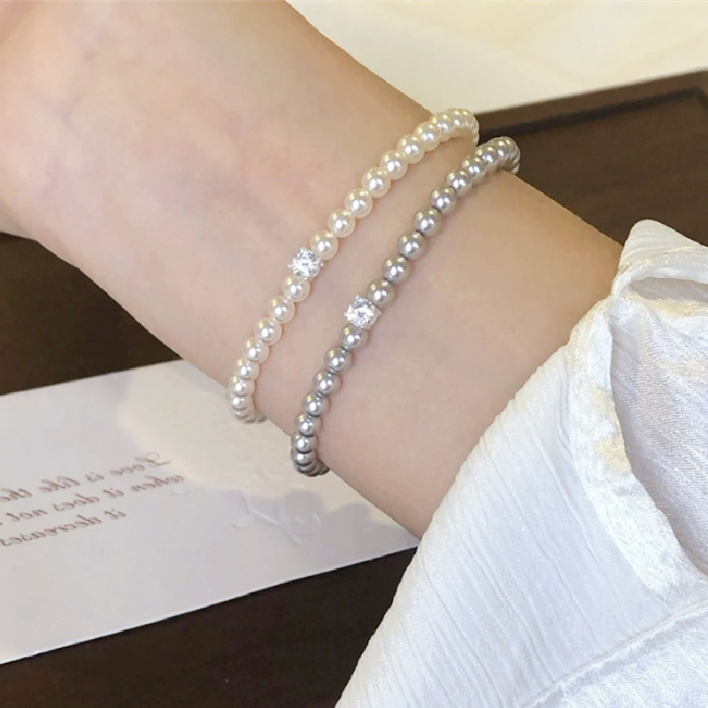 新品手链fever博主锆石串珠珍珠手链女设计小众精致细款