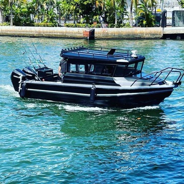 easycraft铝合金钓鱼艇出海必备黑白撞色的钓鱼船