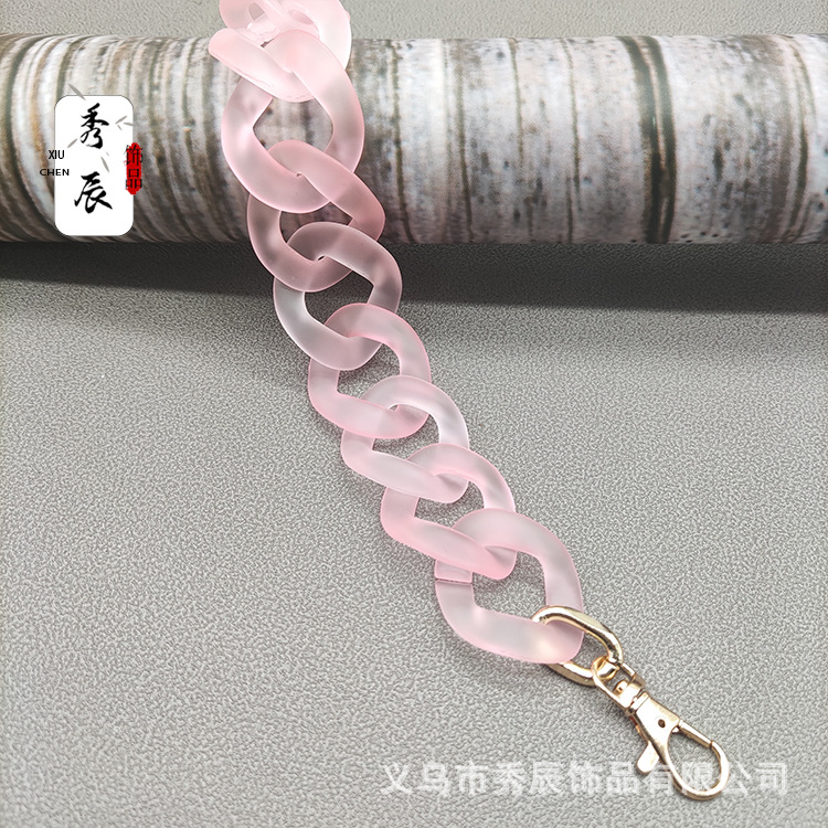 Cross-Border Color Transparent Rubber Rubber Effect Paint Frosted Acrylic-Based Resin Bag Chain Chain Handle Handbag Strap Accessories