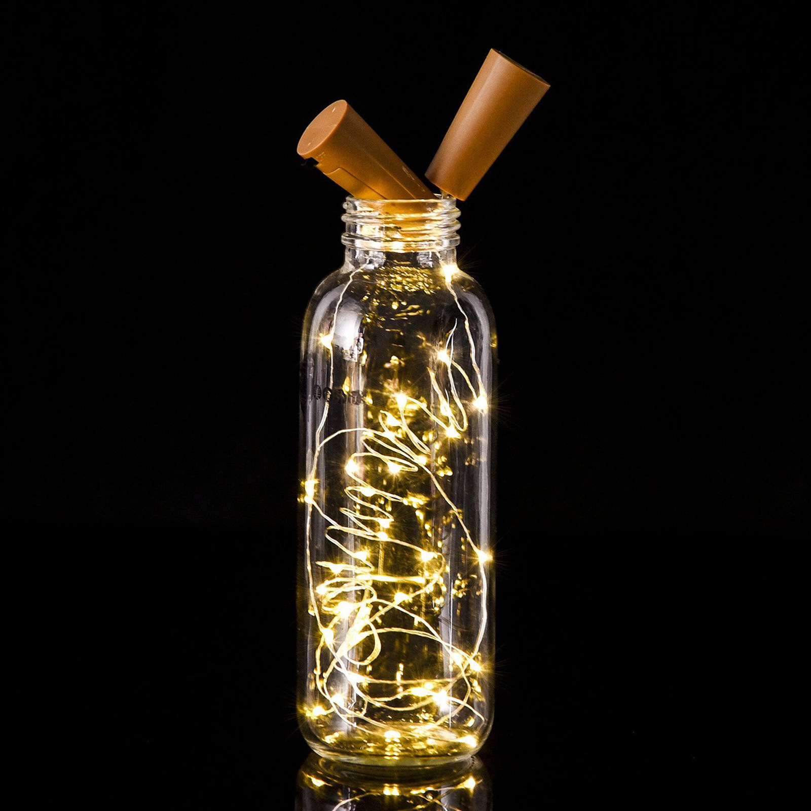 Factory Direct Sales Bottle Stopper Light LR44 Button Battery LED Light Holiday Decoration Vase Wishing Bottle Wine Bottle Stopper Lighting Chain