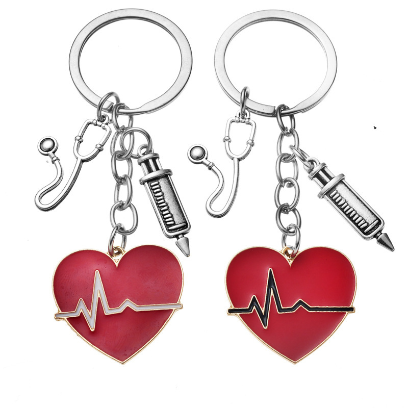 亚马逊热卖感谢礼物心电图钥匙扣送医生学生护士护士节礼物钥匙链