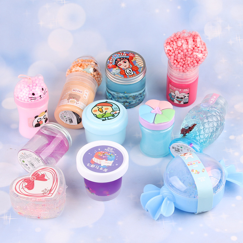 网红水晶泥套装 新款卡通造型起泡胶组合解压新奇特手工diy玩具
