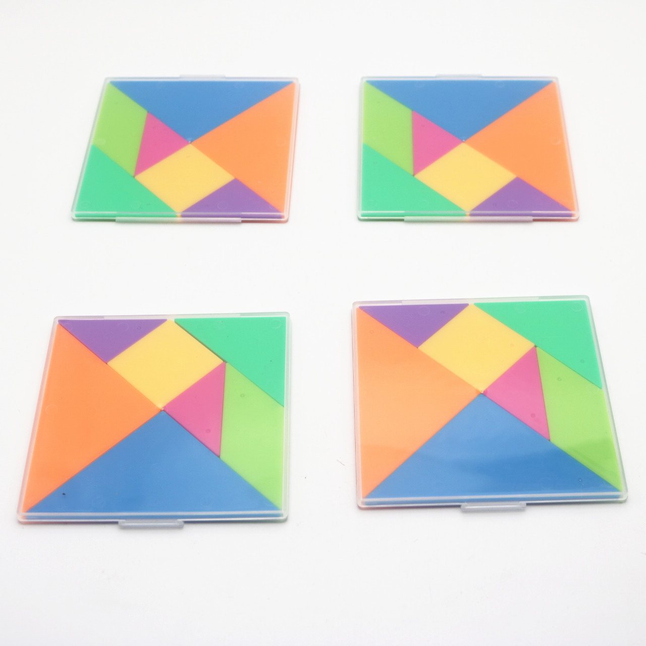 批发早教教学现代智力彩色塑料七巧板拼图拼板学生文具儿童玩具