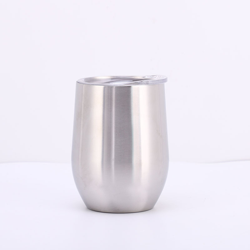 Source Factory Stainless Steel Vacuum Cup Eggshell Cup Red Wine Glass U-Shaped Big Belly Cup Double-Layer Vacuum 12Oz Egg Cup