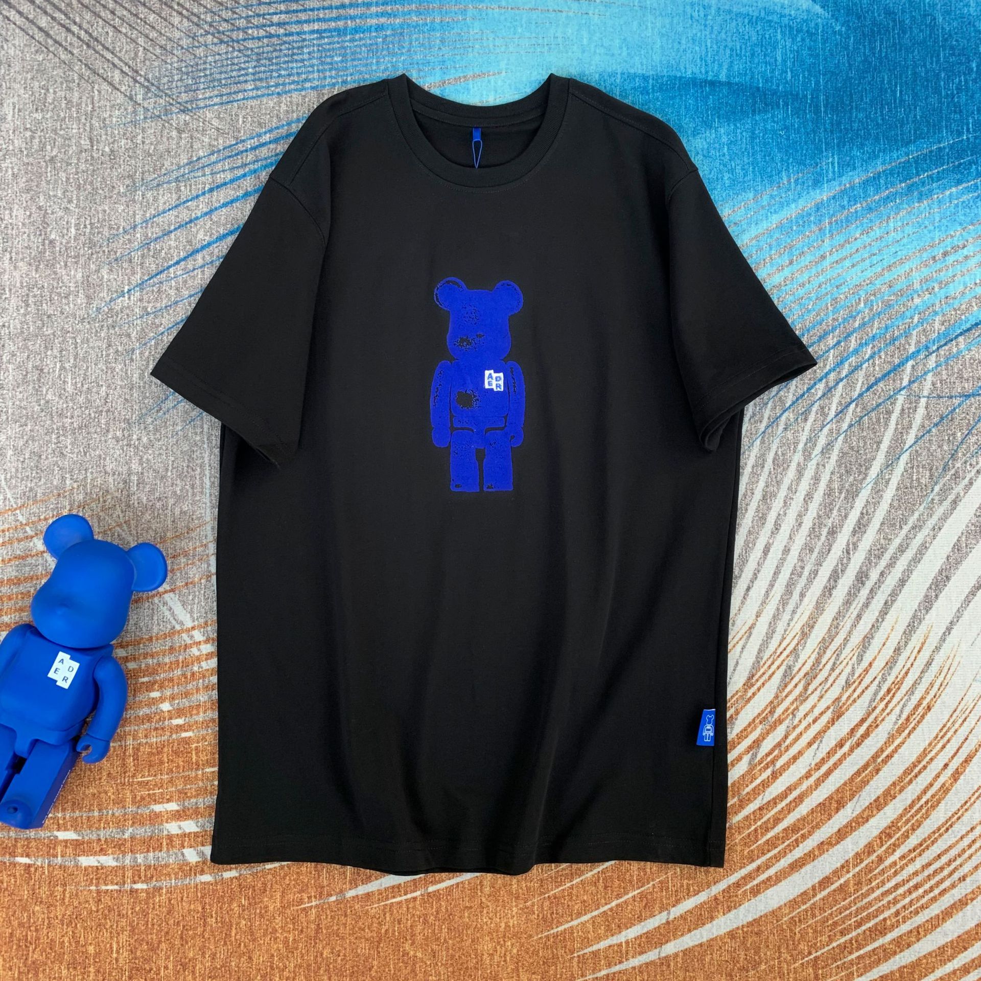 潮牌ader暴力植绒积木熊短袖高街男女同款上衣百搭夏季新款情侣t