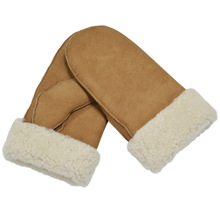 皮毛一体手套定制高质量连指加厚羊皮皮革手套跨境热销真皮保暖
