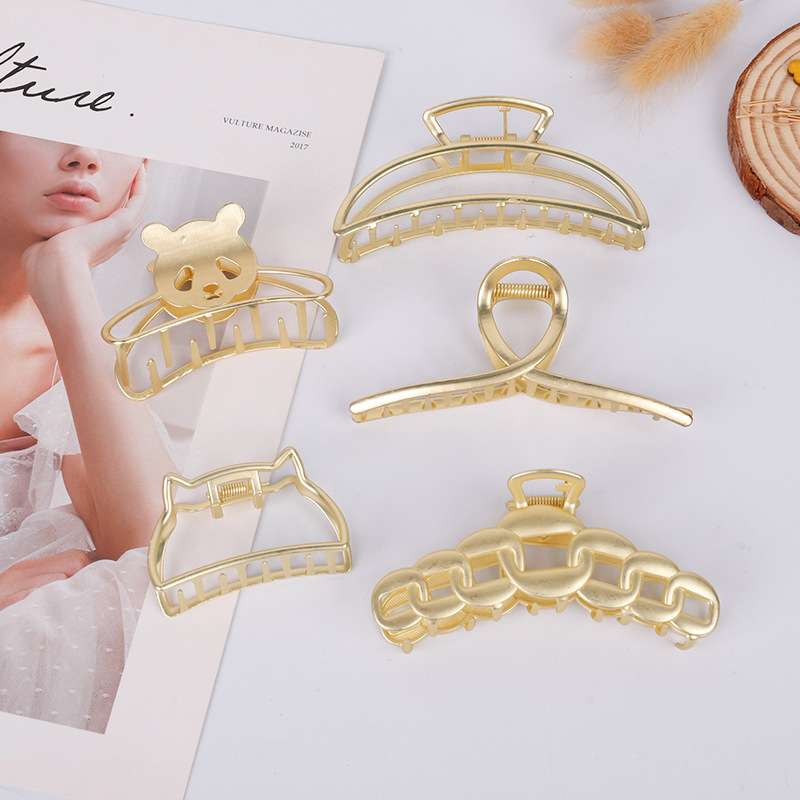 网红法式金属抓夹夹头发发夹女复古马尾盘发鲨鱼夹子头饰加工定制