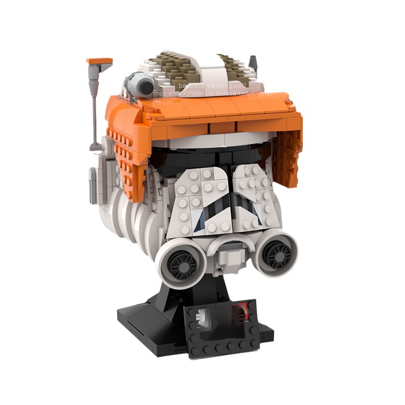 跨境热卖兼容乐高moc-80976指挥官头盔小颗粒积木玩具摆件diy