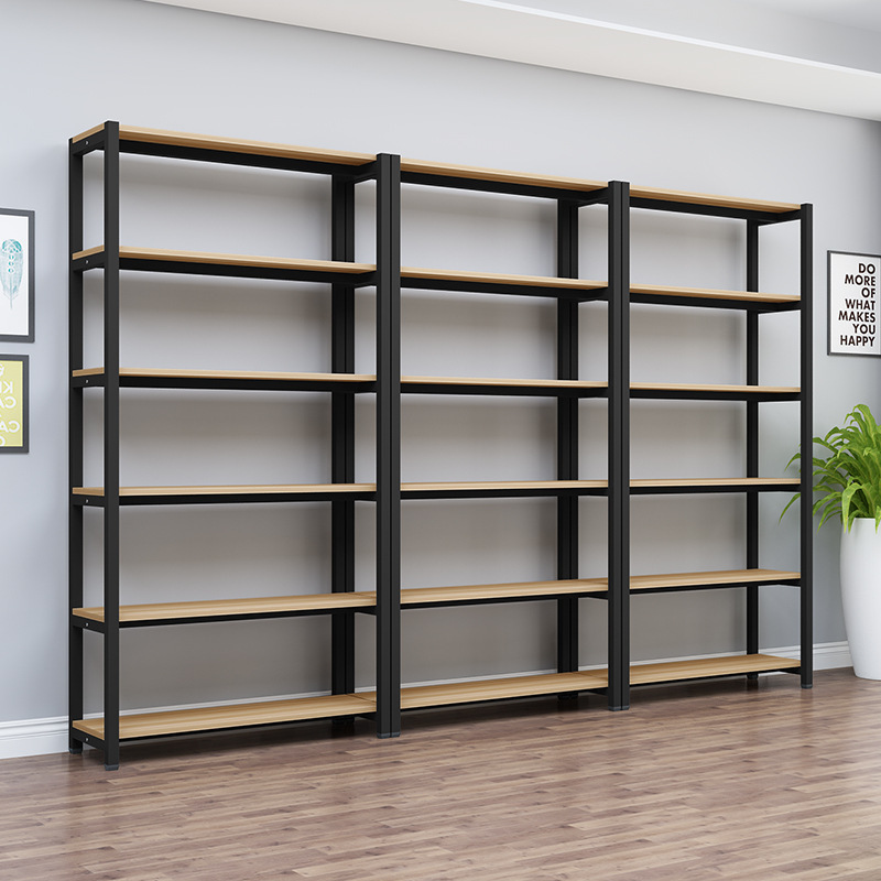 钢木货架置物架门店多层展示架超市母婴鞋包化妆品样品陈列架货柜