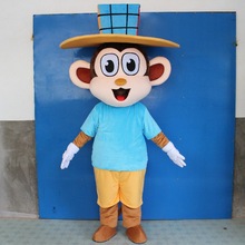 动漫小猴子活动舞台演出毛绒装扮布偶大眼猴道具卡通人偶服装衣服