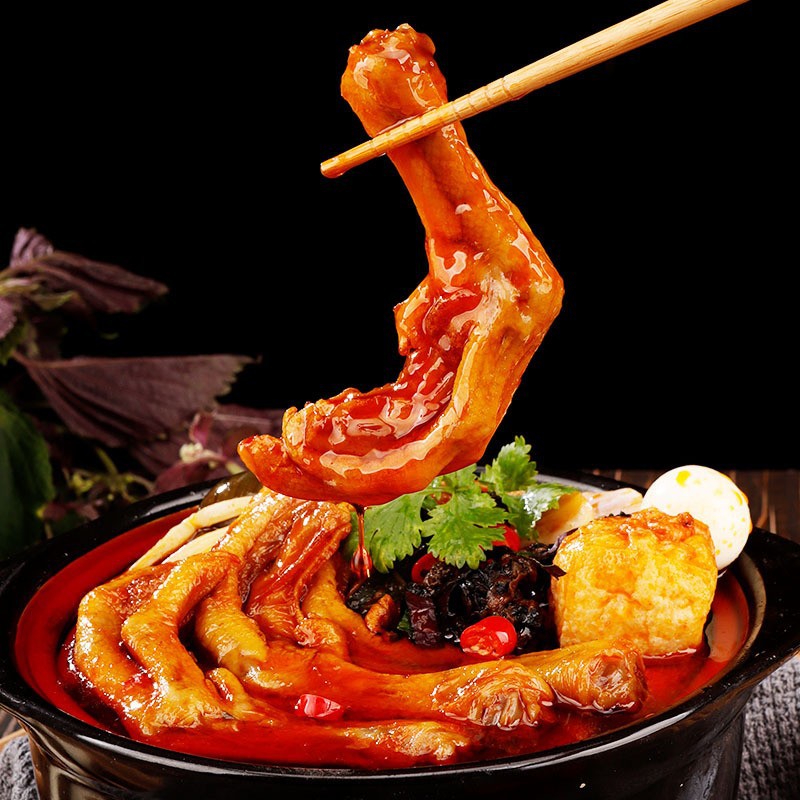 批发螺蛳鸭脚煲950g田螺鸭爪掌真空包装地方小吃