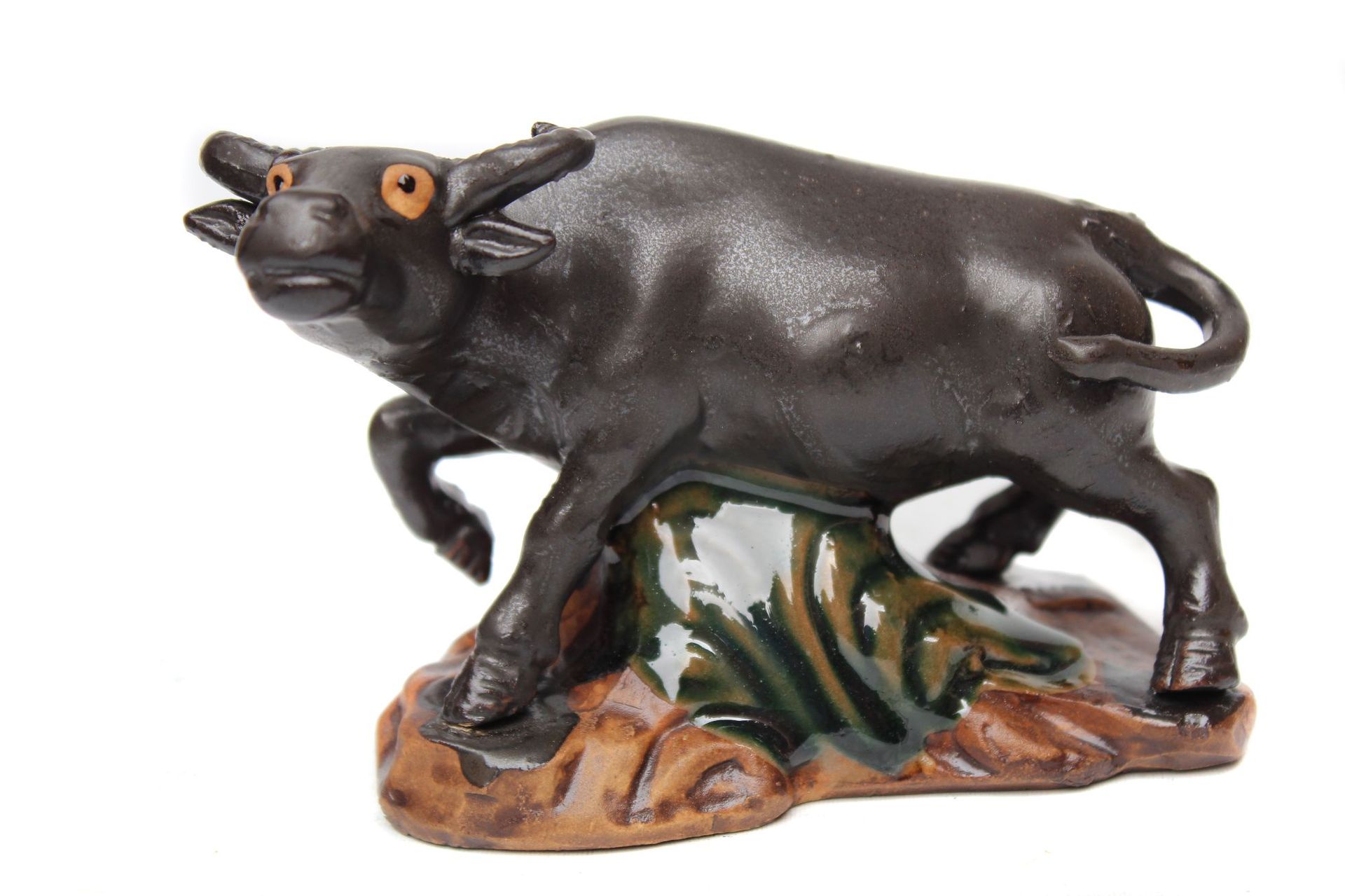 十二生肖陶瓷牛摆件石湾公仔手工制作 盆景假山渔缸摆设 送礼佳品