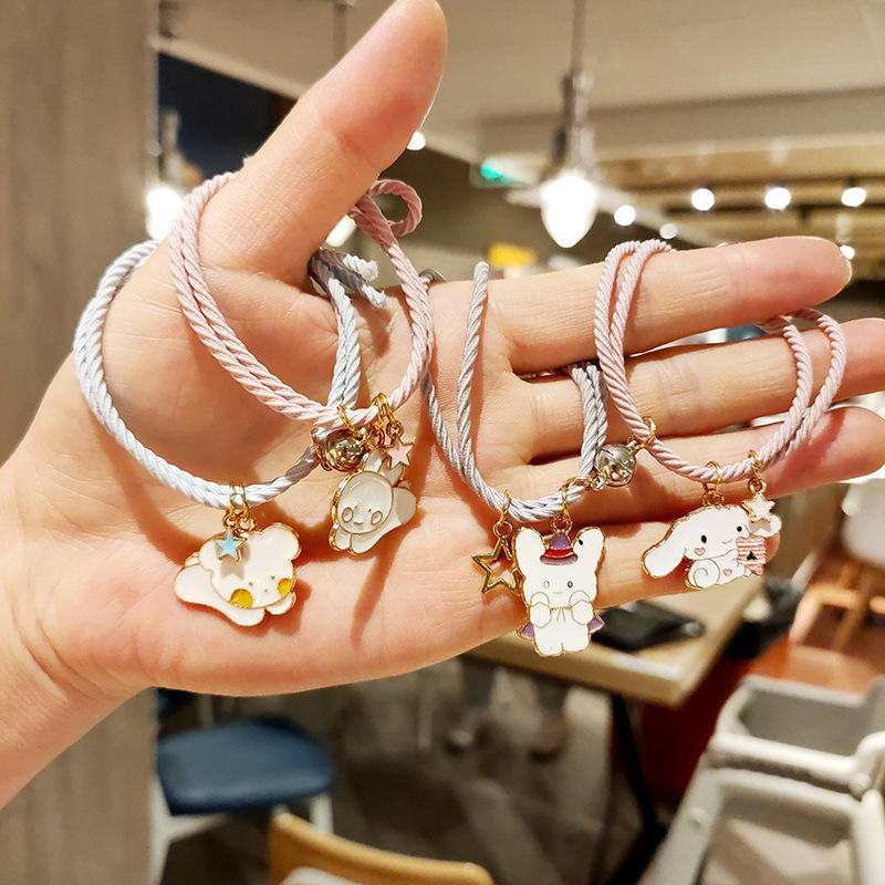 手链女抖音网红同款卡通情侣闺蜜相吸小皮筋手绳磁吸手环一对