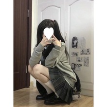 毛衣女套头制服学院风女装学生日系班服领秋冬长袖基础款跨境