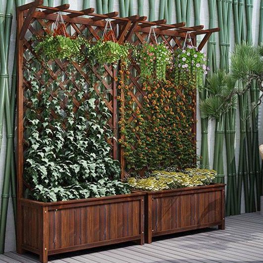 爬藤架木质网格防腐花架栅栏围栏阳台庭院户外花箱花盆架网格花箱