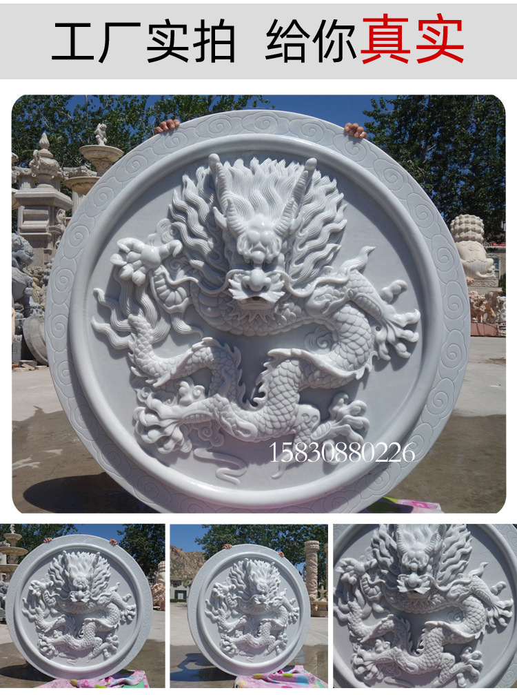 石雕喷水龙头汉白玉浮雕别墅花园鱼池出水口装饰户外喷泉吐水壁挂