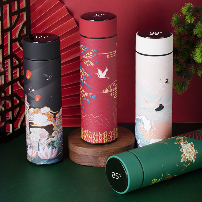 国潮智能304不锈钢保温杯定制家用礼品水壶水杯高颜值大容量测温