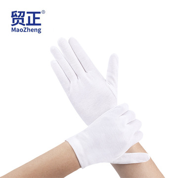 贸正棉毛作业白手套无尘棉汗布礼仪文玩盘串珠宝展示手套-阿里巴巴
