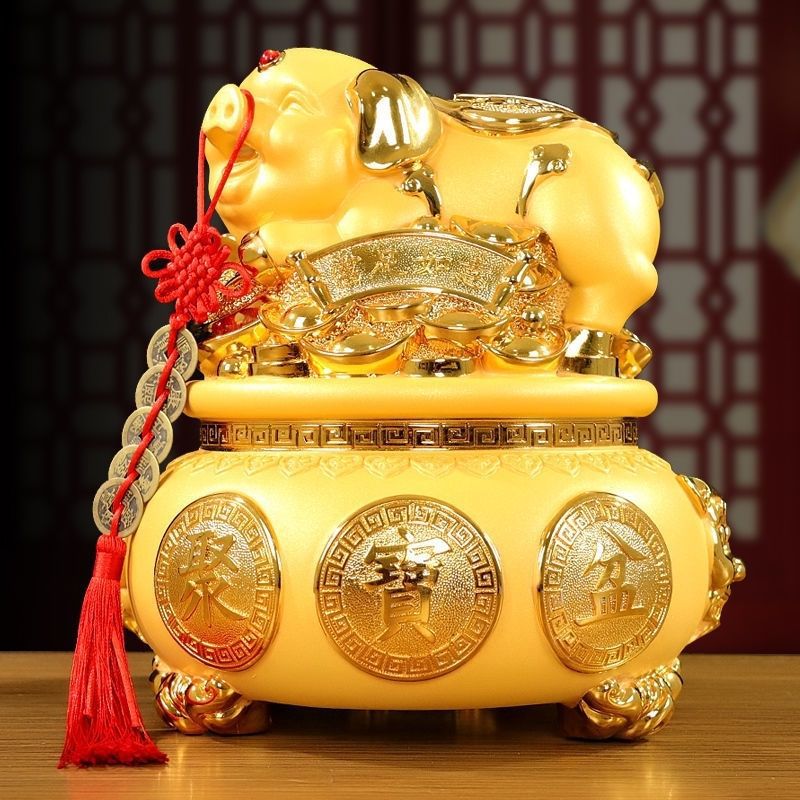 年新款金猪存钱罐超大容量聚宝盆生肖猪储钱摆件储蓄大人网红