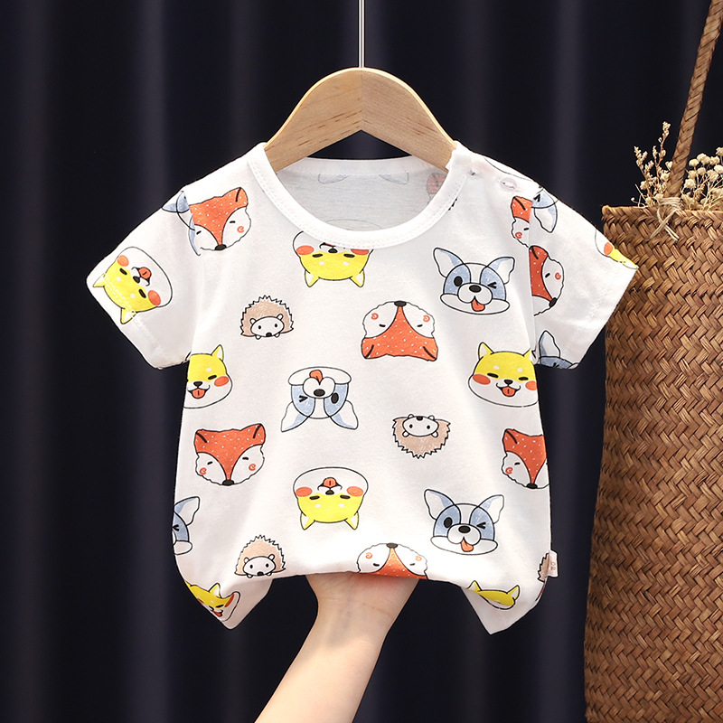 Children's Short-Sleeved New T-shirt Cotton Girls' Summer Clothes Baby Baby Children's Summer Clothing Boys' Tops One Piece Dropshipping