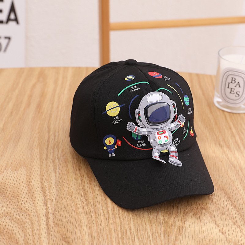 Spaceman Astronaut Children's Peaked Cap Baseball Cap Spring New Children's Hat 3-7 Years Old Baby Peaked Cap