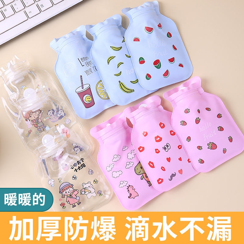 Hot Water Bag Water Injection Mini Small Sized Student Portable Portable Hand Warmer Cute Girl Heart Transparent Hot-Water Bag