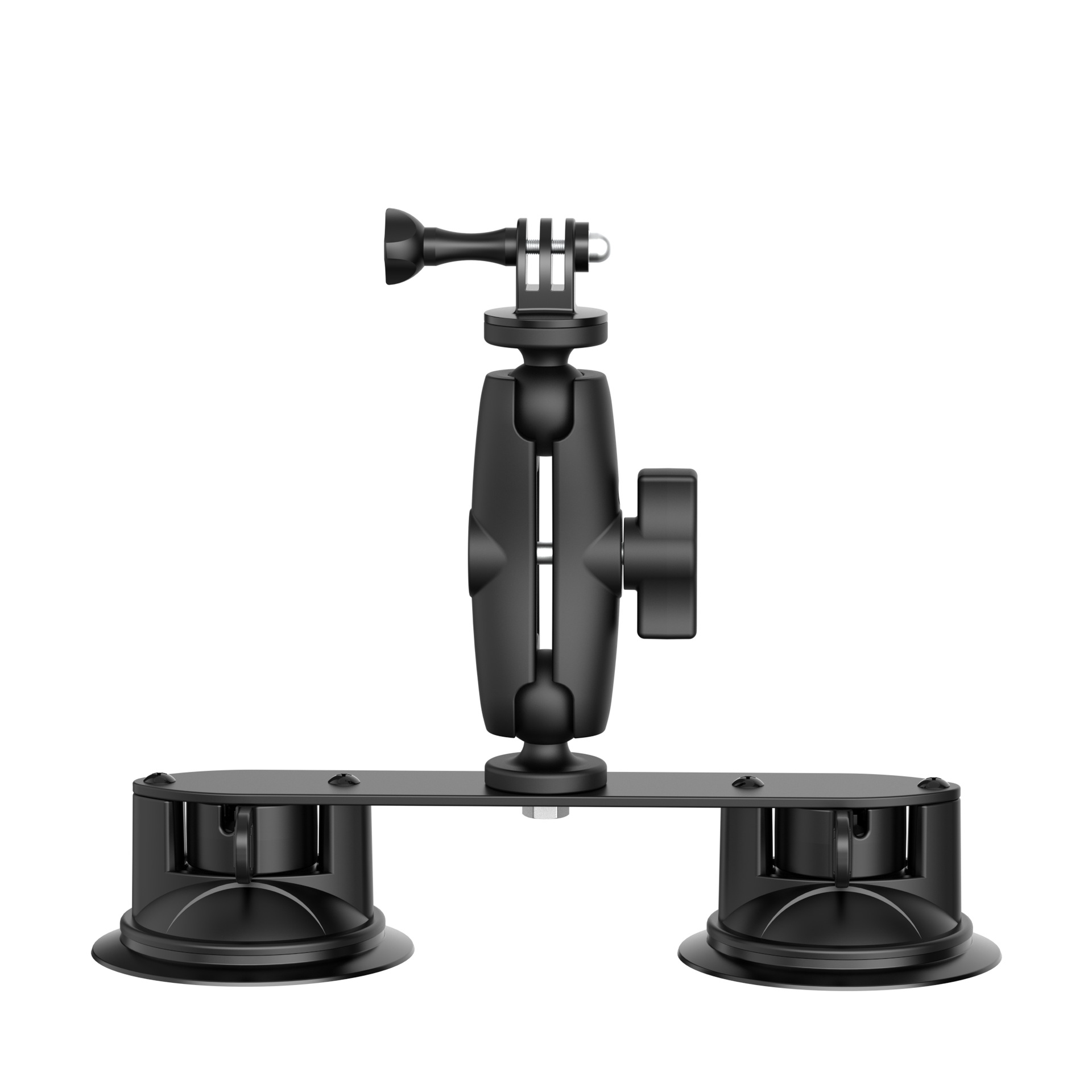 跨境汽车挡风玻璃双吸盘支架手机支架悬臂万向固定球头配件直播