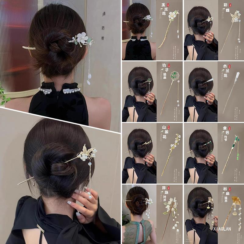 Spring New Hairpin New Chinese Style High Sense Female Luminous Buyao Tassel Wooden Hairpin Ancient Style Han Chinese Clothing Head Accessories