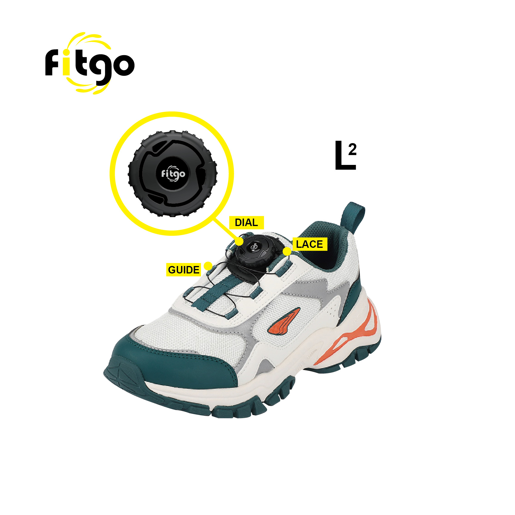 fitgo运动鞋自动旋扣旋钮调节松紧鞋带装置童鞋免系懒人鞋带扣