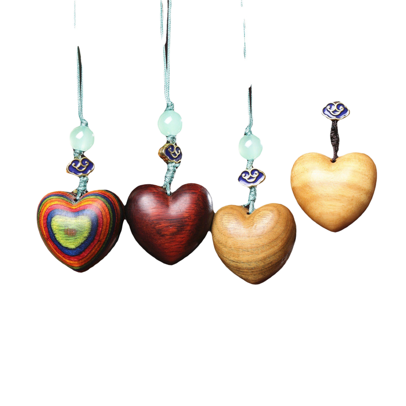 檀木爱心形木质 手机挂件车挂红木文玩吊坠饰品钥匙扣礼品-阿里巴巴