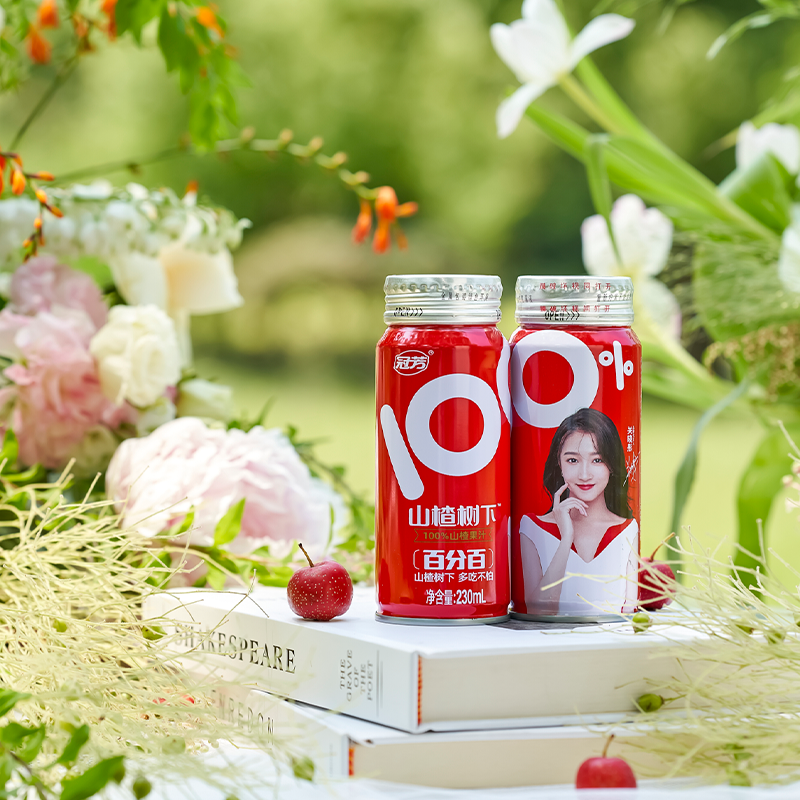 冠芳山楂树下果汁果肉饮料不添加蔗糖230ml*15罐整箱装