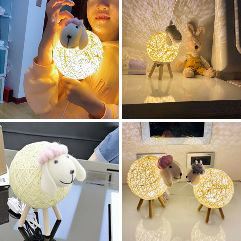 Small Night-Light Table Lamp Bedside Lamp Atmosphere Bedroom Ins Girl Vine Bal Moon Soft Light Starlight Projection Sleep Small Light